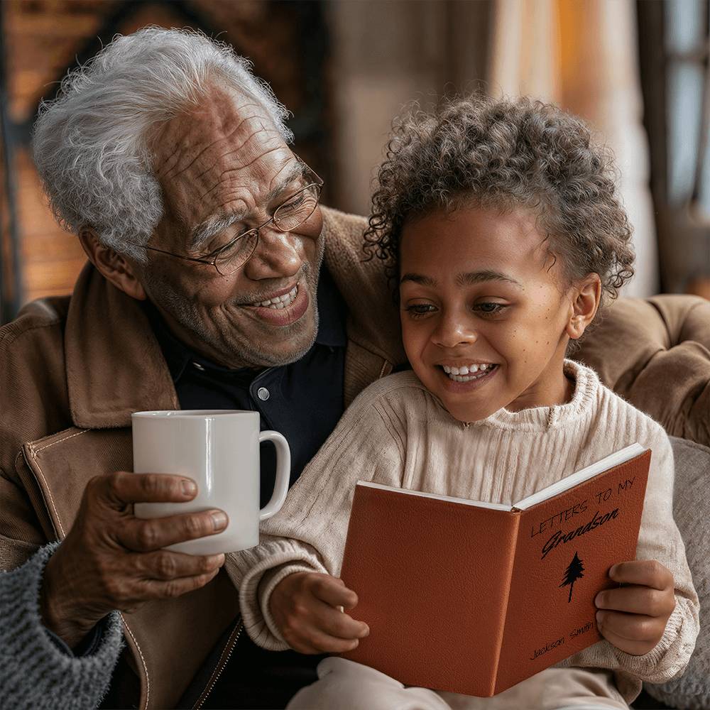 Letters To My Grandson Journal, Personalized Leather Journal, Christmas or Birthday Gifts from Grandma, Custom Grandson Gifts, Keepsake for Grandkids