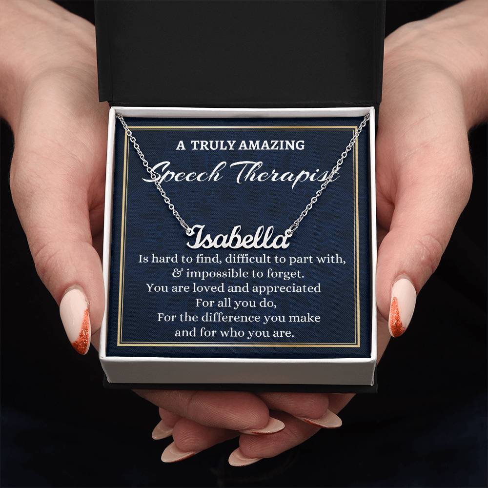 Custom Name Necklace for a Speech Therapist, Difference Maker Necklace Gift, Appreciation Gift, Gift for a Speech Therapist