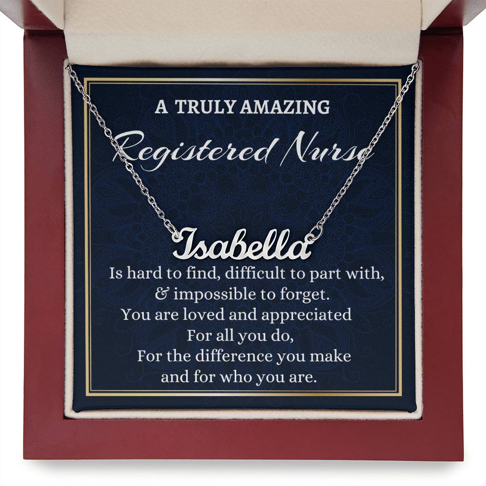 Custom Name Necklace for a Registered Nurse, Difference Maker Necklace Gift, Appreciation Gift, Gift for a Registered Nurse