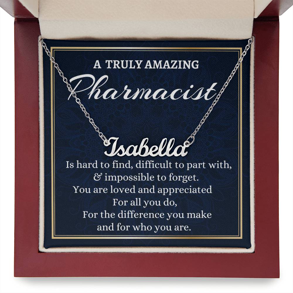 Custom Name Necklace for a Pharmacist, Difference Maker Necklace Gift, Appreciation Gift, Gift for a Pharmacist.