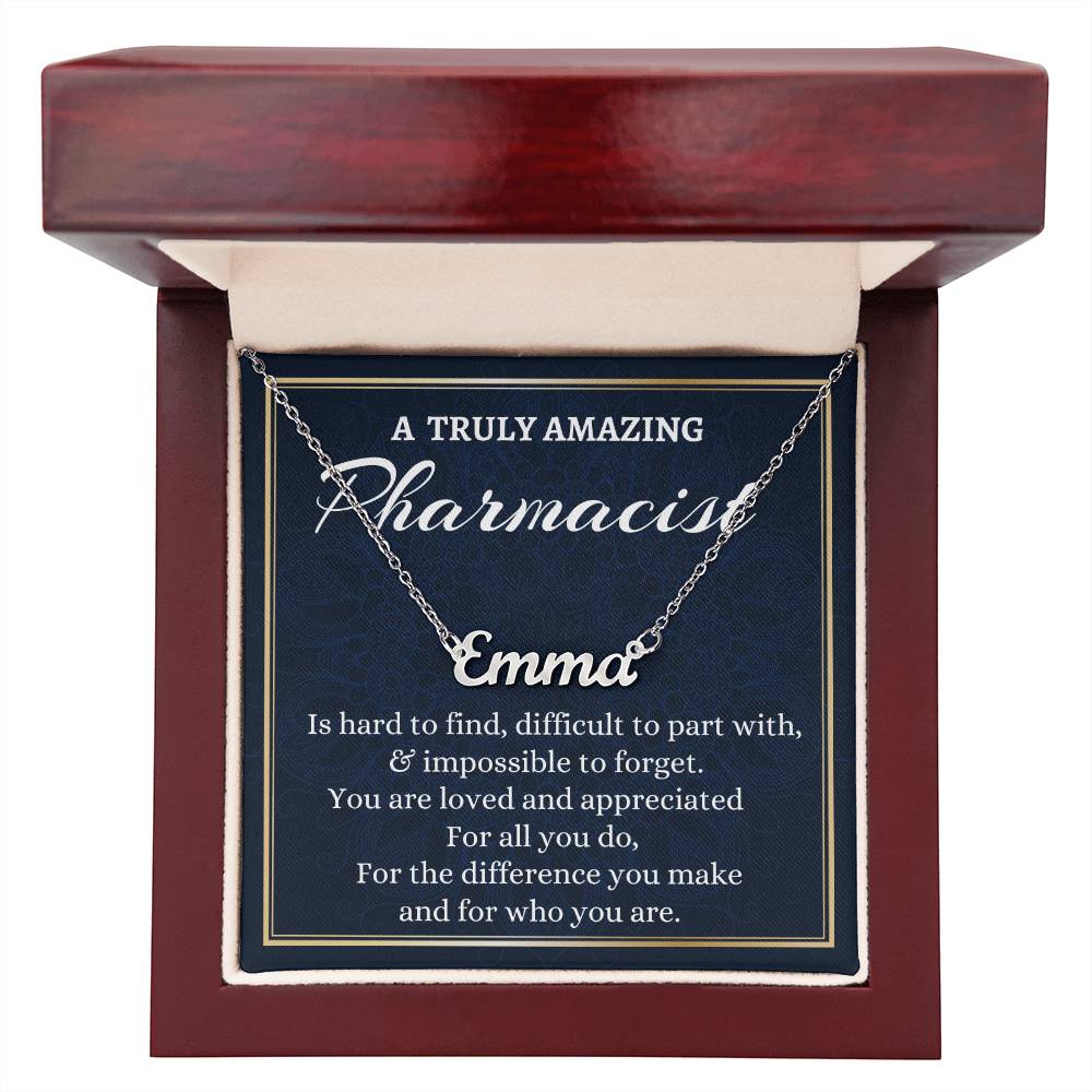 Custom Name Necklace for a Pharmacist, Difference Maker Necklace Gift, Appreciation Gift, Gift for a Pharmacist.