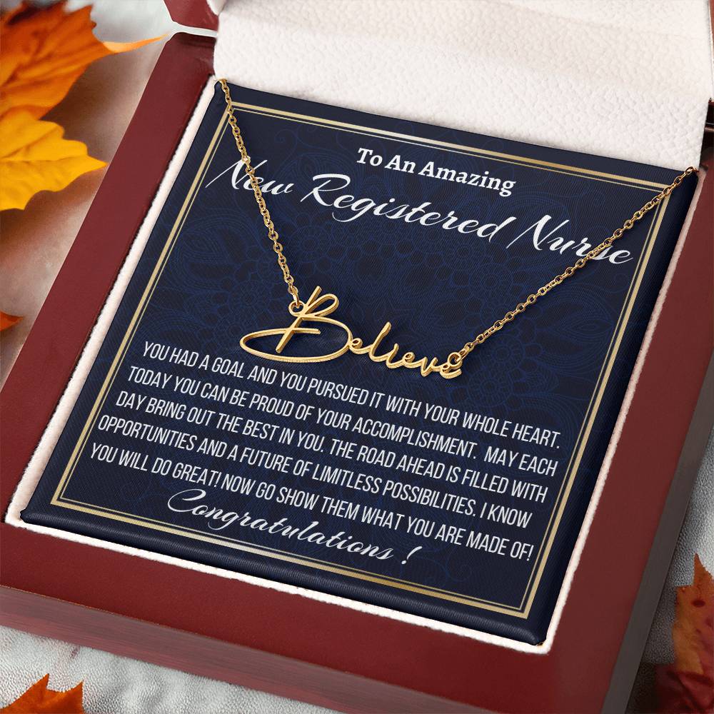 Signature Name Necklace, New Registered Nurse