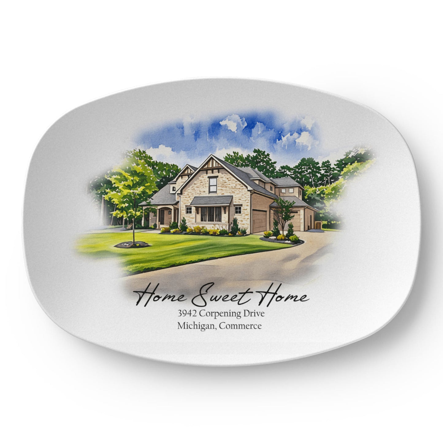 Custom Home Portrait Decorative Ceramic Plate