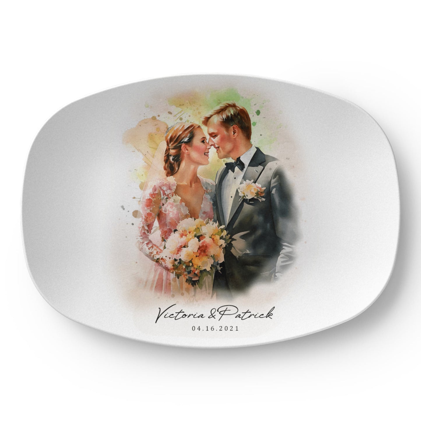 Personalized Couples Photo Ceramic Plate