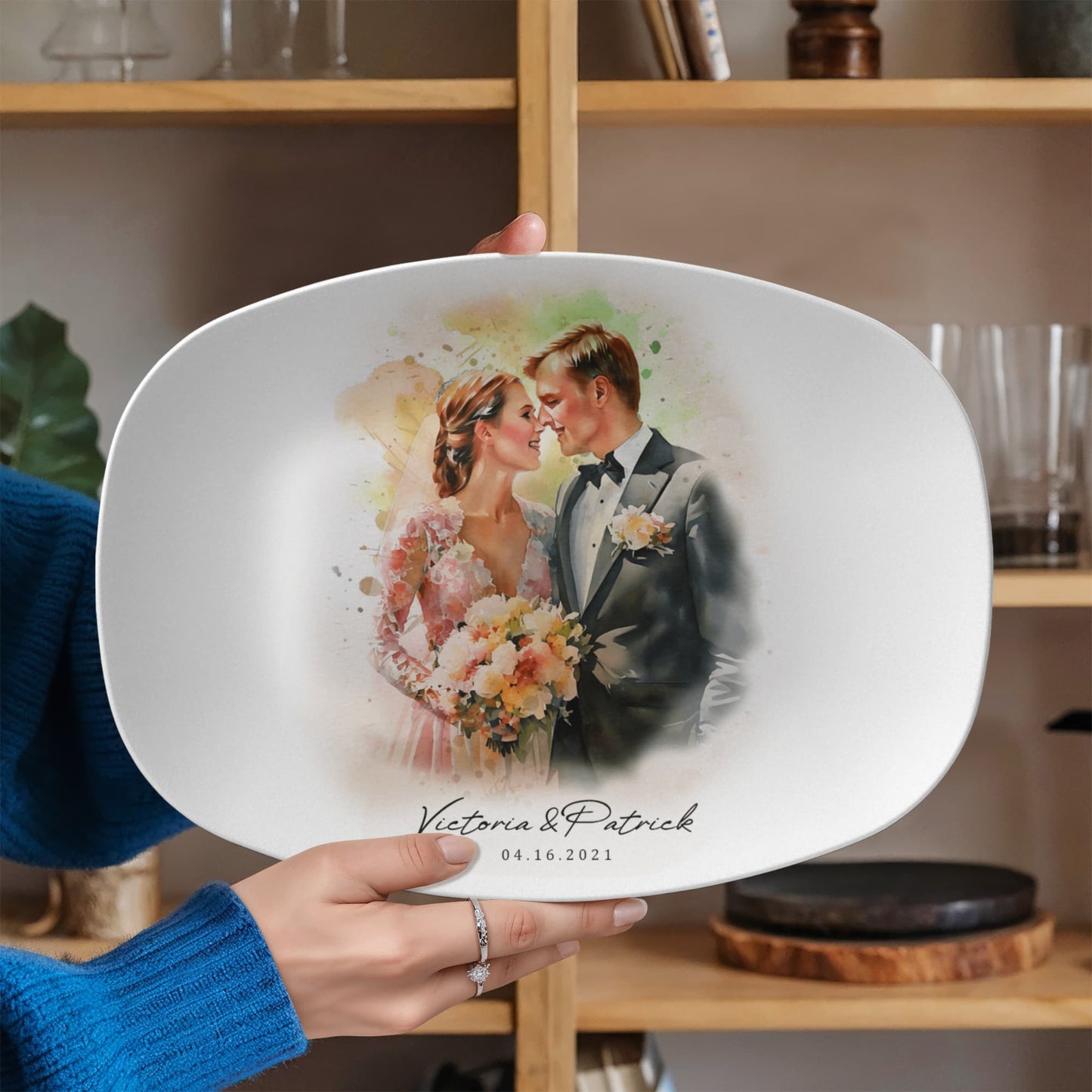 Personalized Couples Photo Ceramic Plate