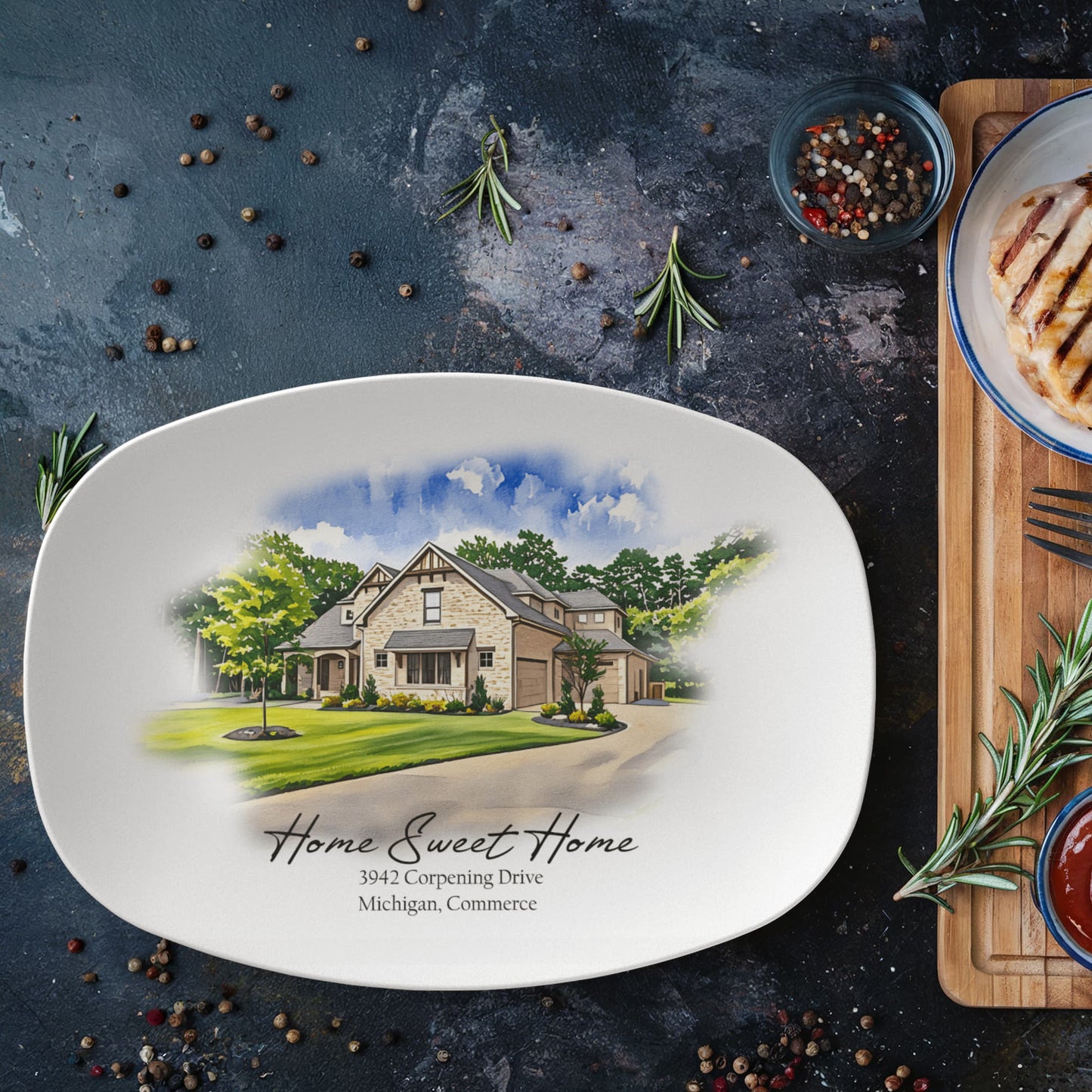 Custom Home Portrait Decorative Ceramic Plate
