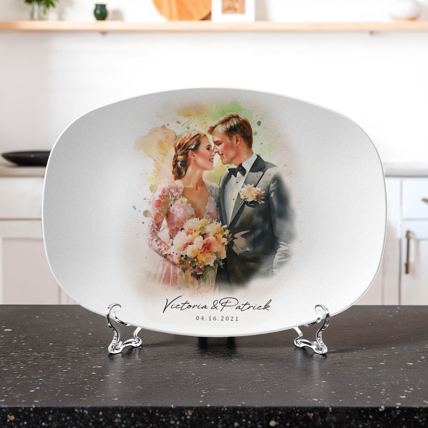 Personalized Couples Photo Ceramic Plate