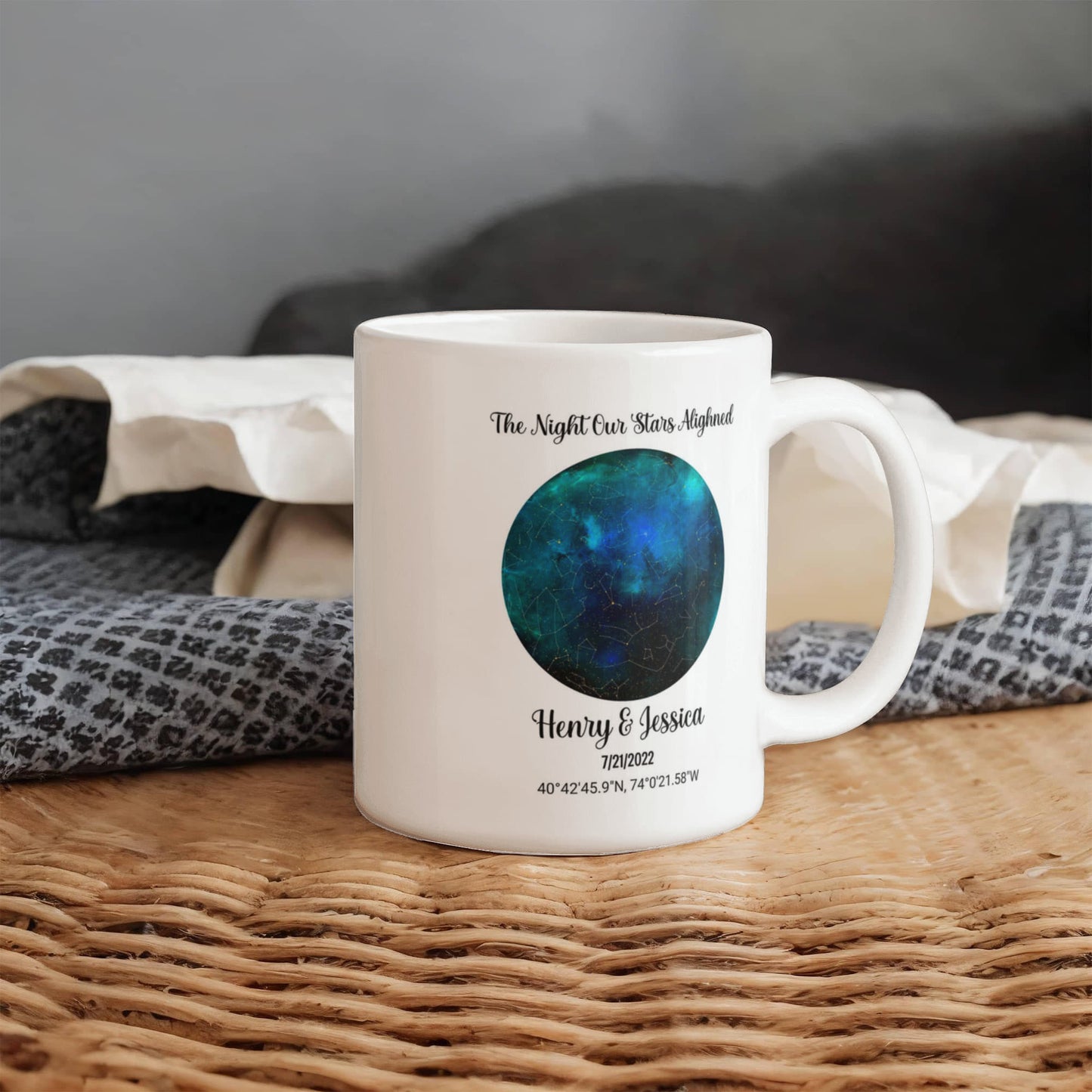Custom couple Star Map Anniversary Mug