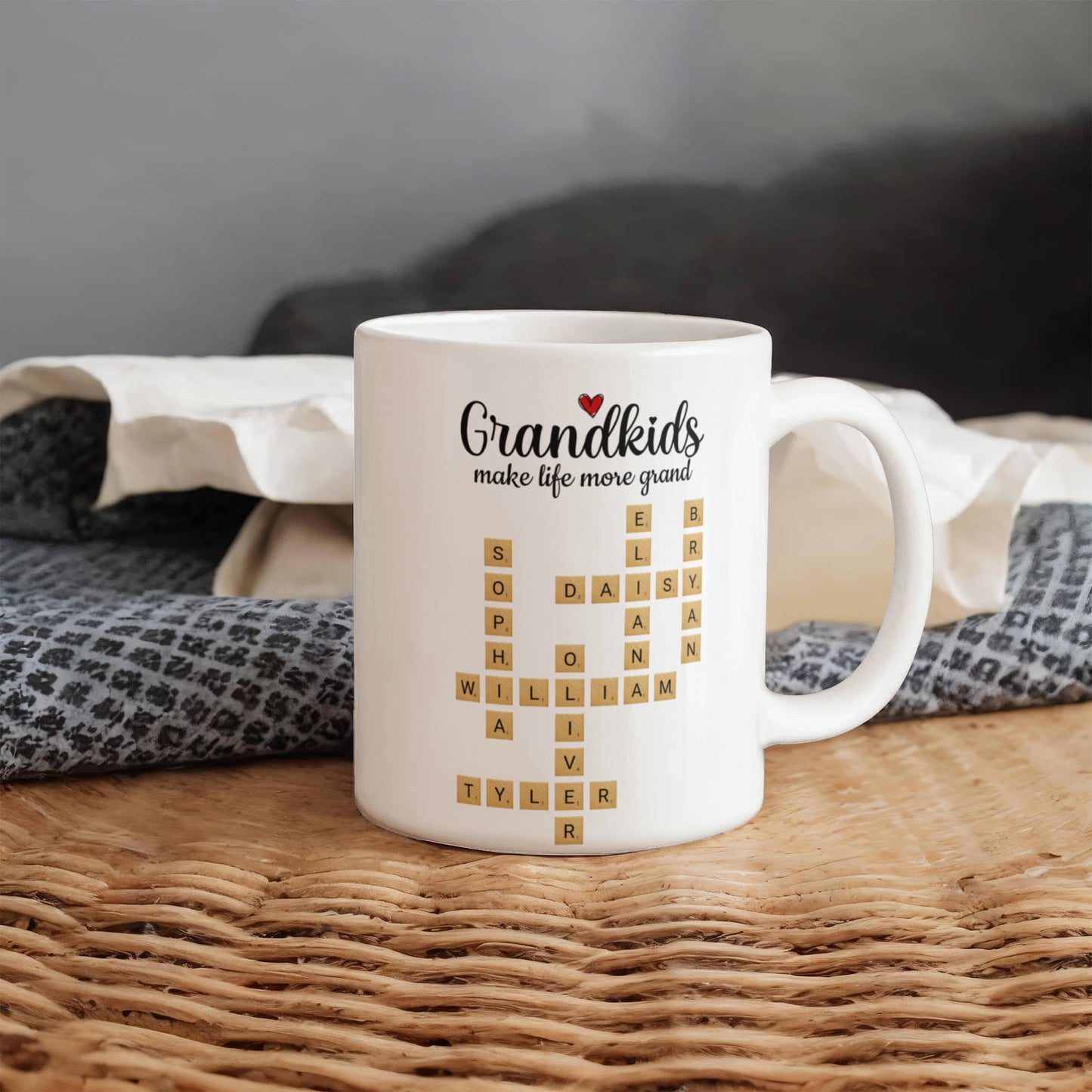 Grandkids Make Life More Grand Crossword Personalized Mug