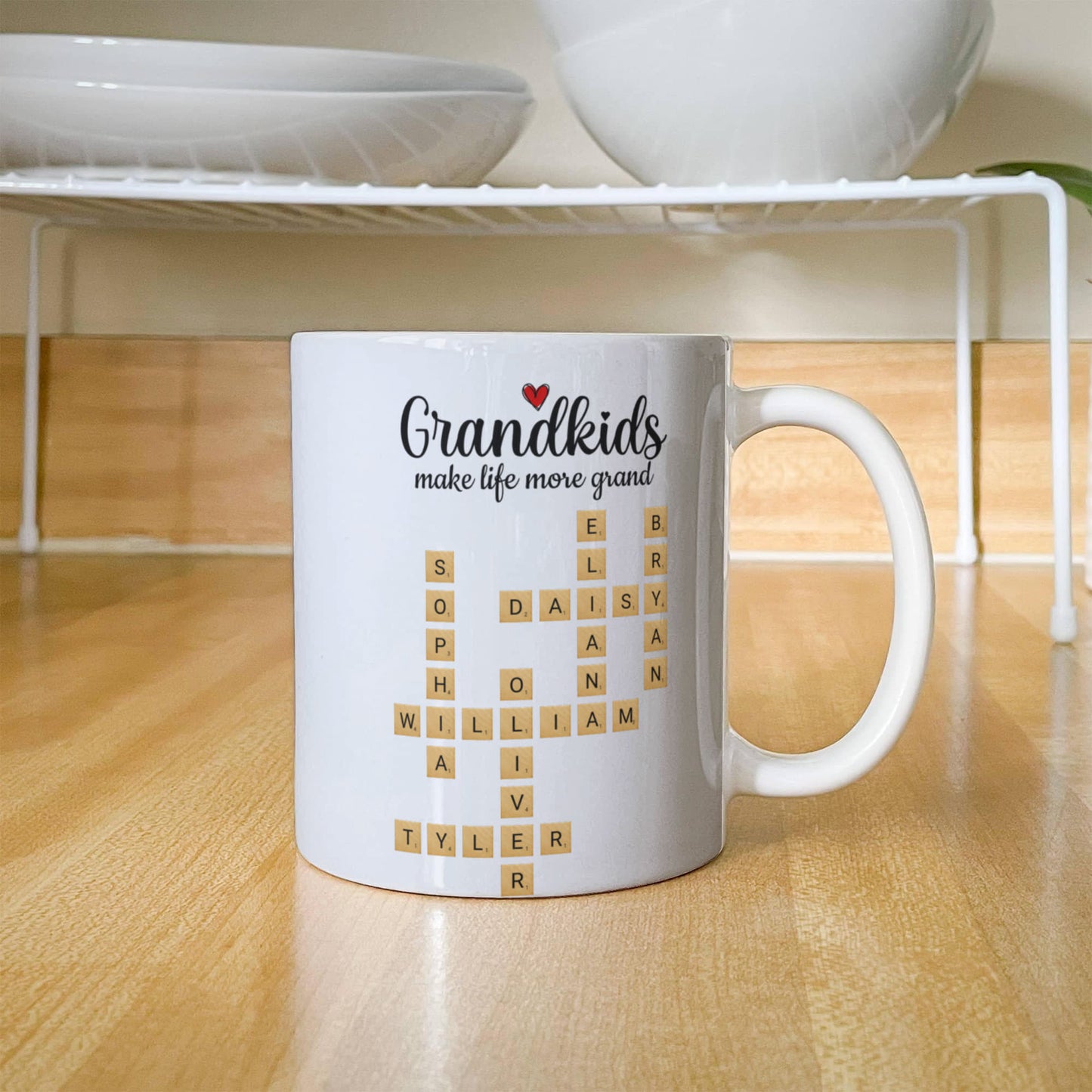 Grandkids Make Life More Grand Crossword Personalized Mug