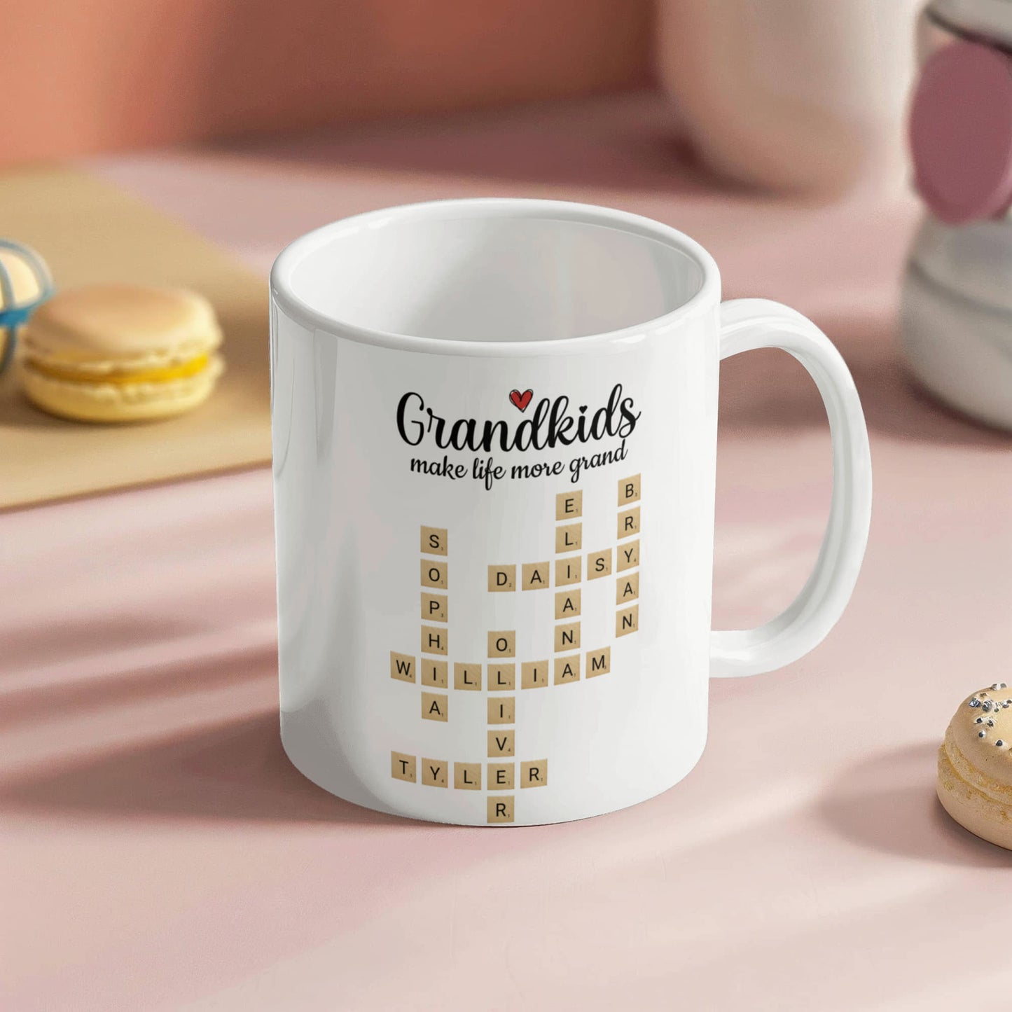 Grandkids Make Life More Grand Crossword Personalized Mug