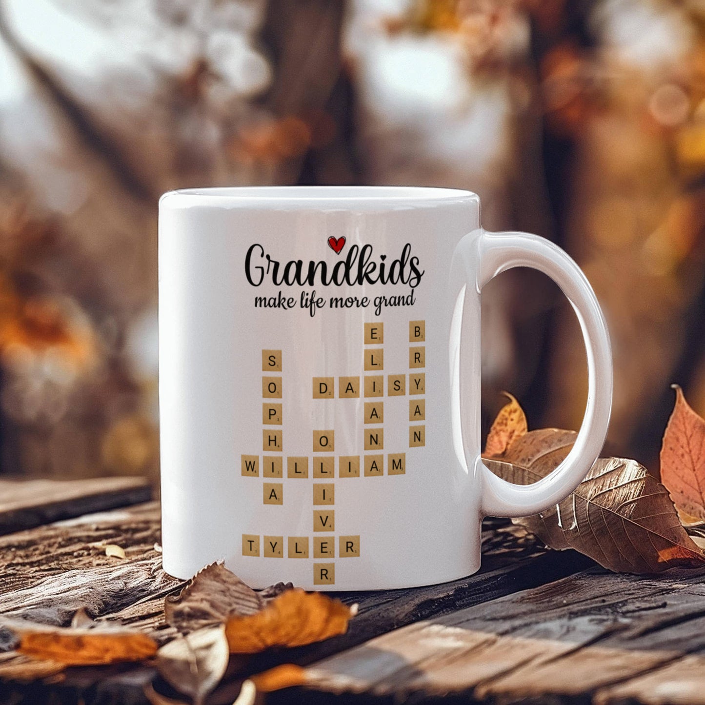 Grandkids Make Life More Grand Crossword Personalized Mug