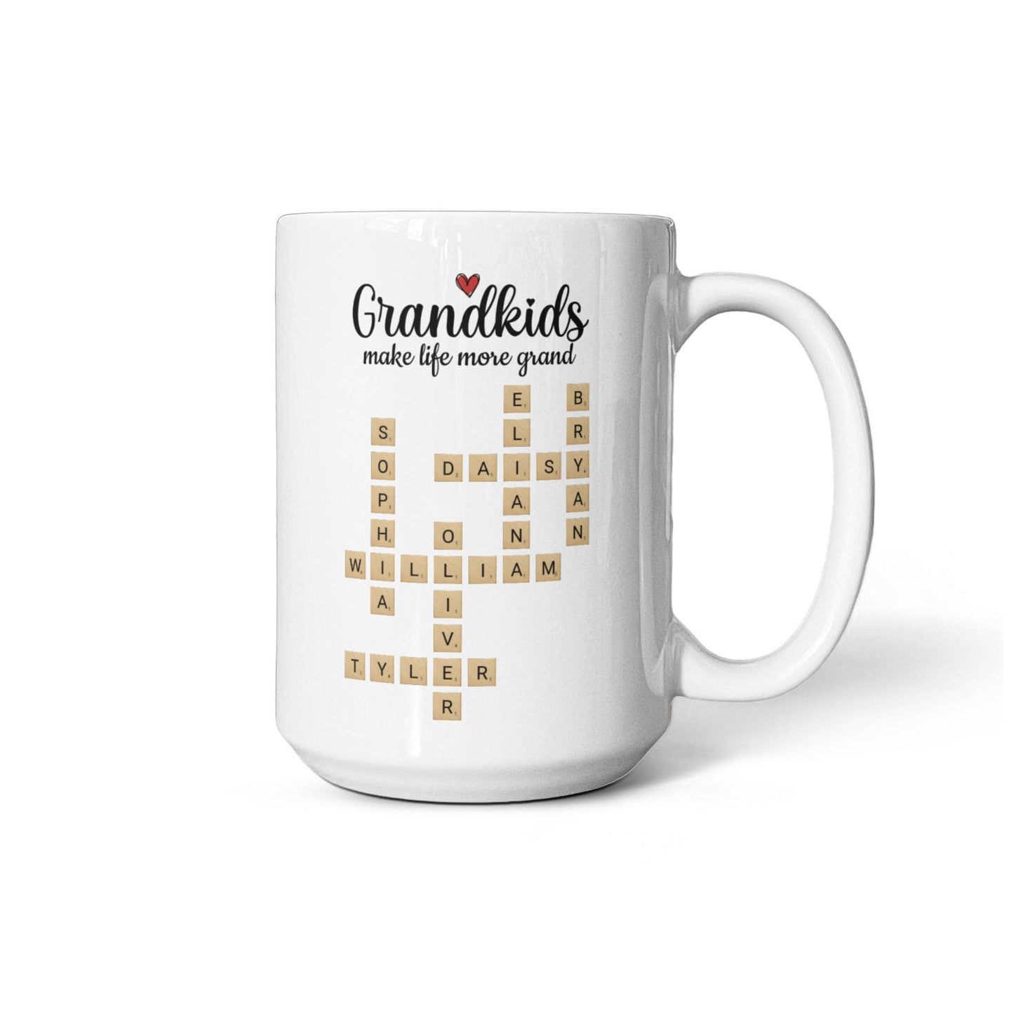 Grandkids Make Life More Grand Crossword Personalized Mug