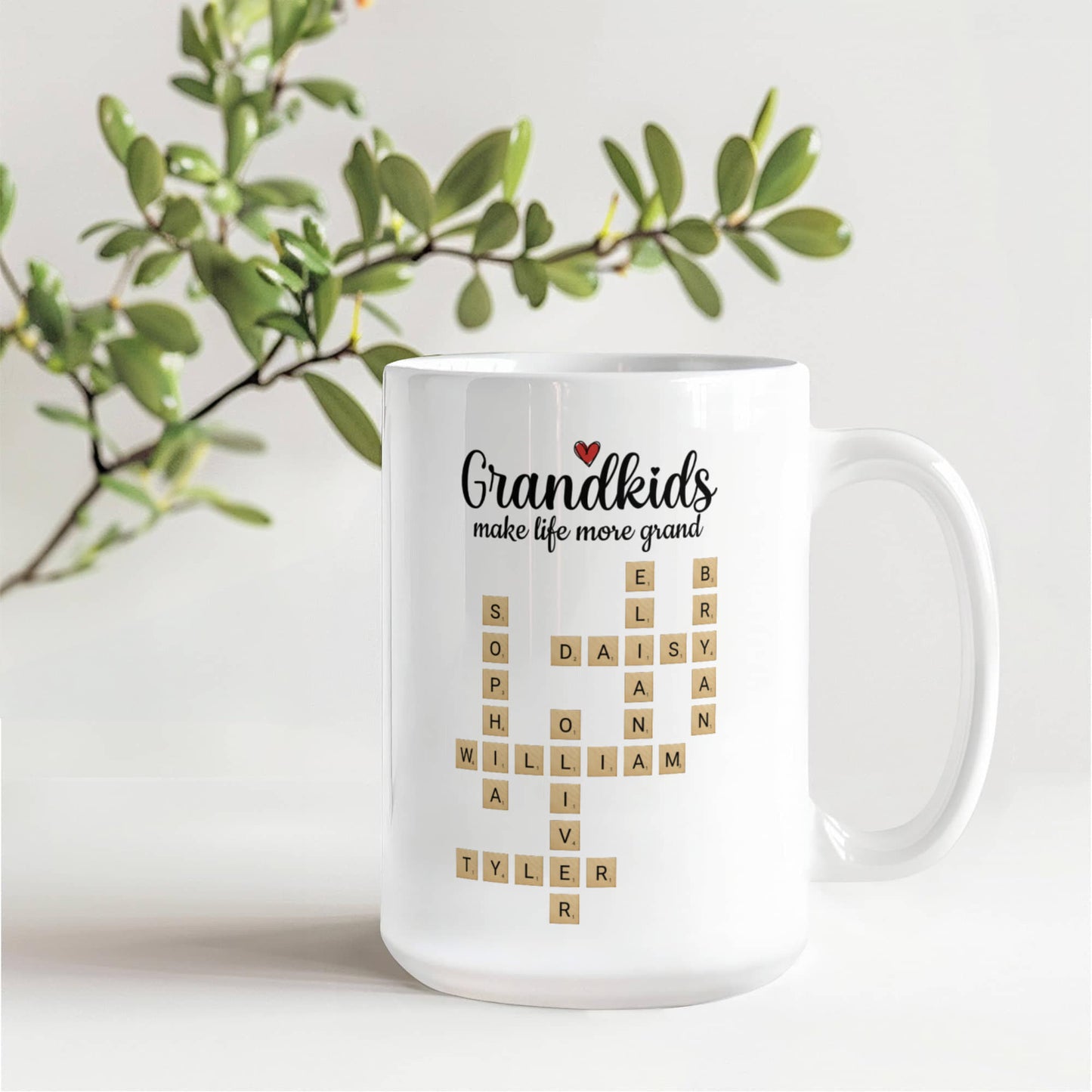 Grandkids Make Life More Grand Crossword Personalized Mug