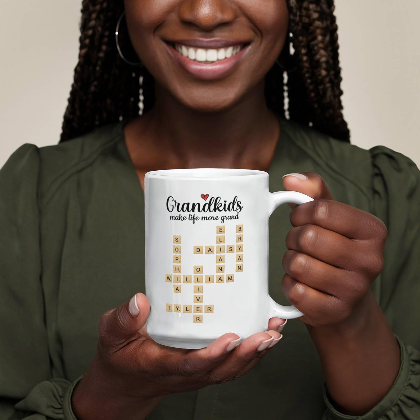 Grandkids Make Life More Grand Crossword Personalized Mug
