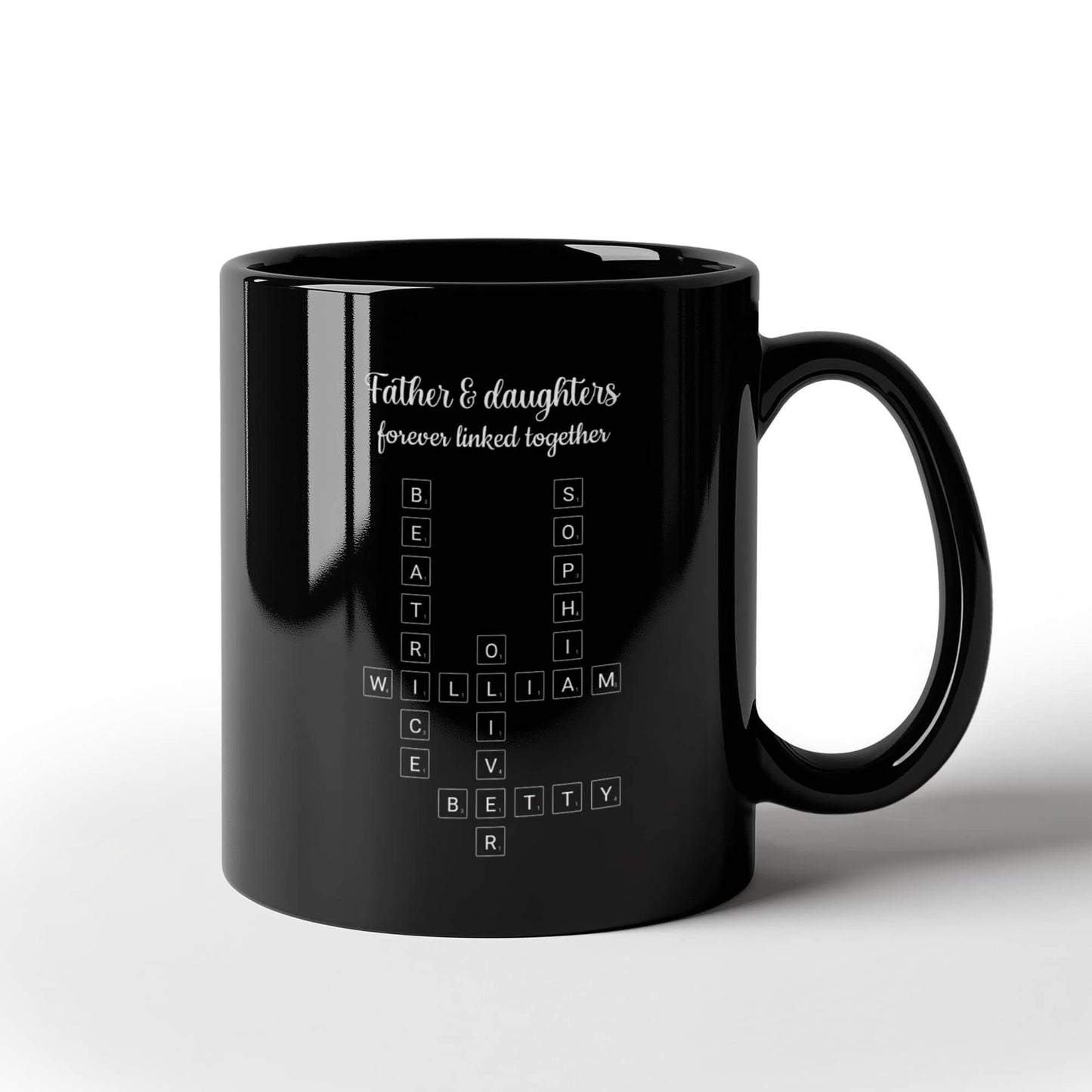 Father & Daughters Crossword Personalized Mug