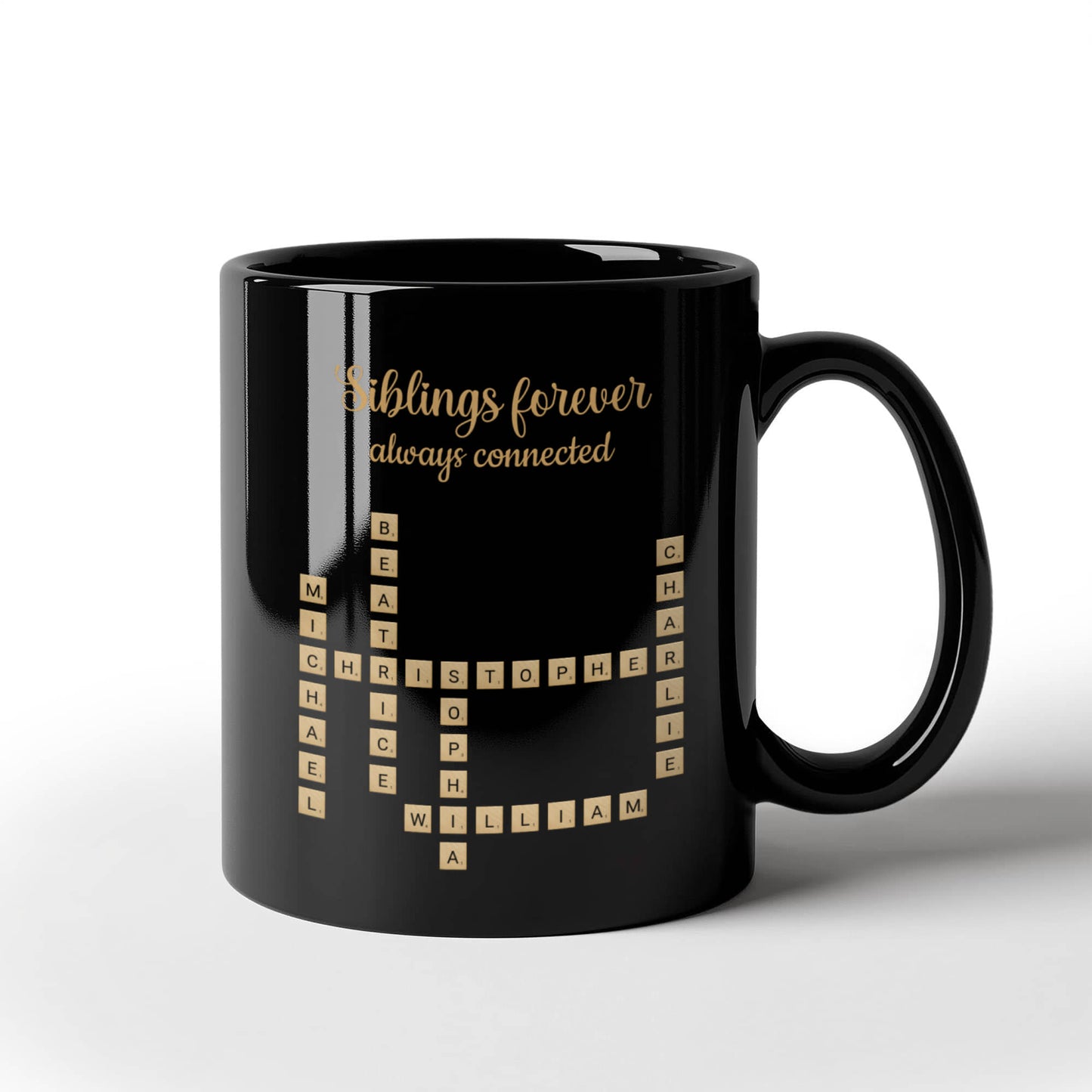 Siblings forever Crossword Personalized Mug