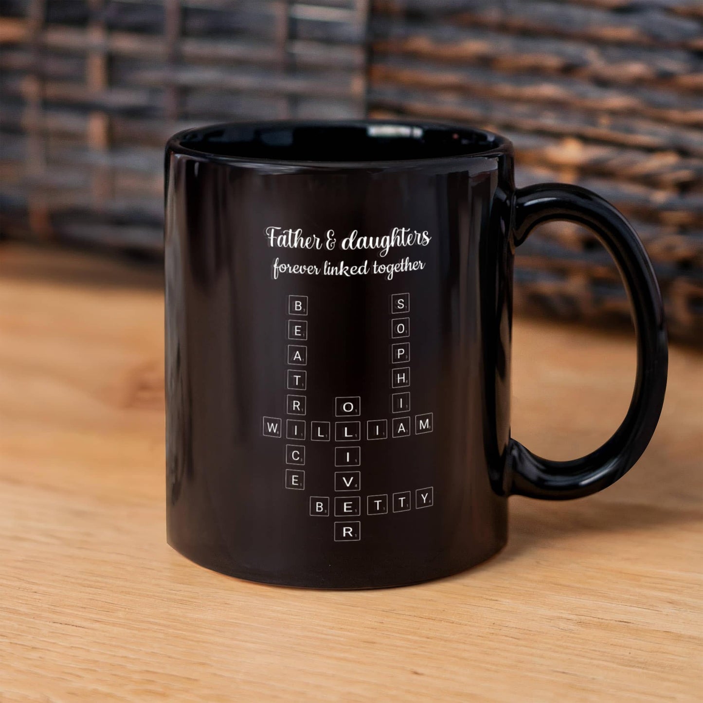 Father & Daughters Crossword Personalized Mug