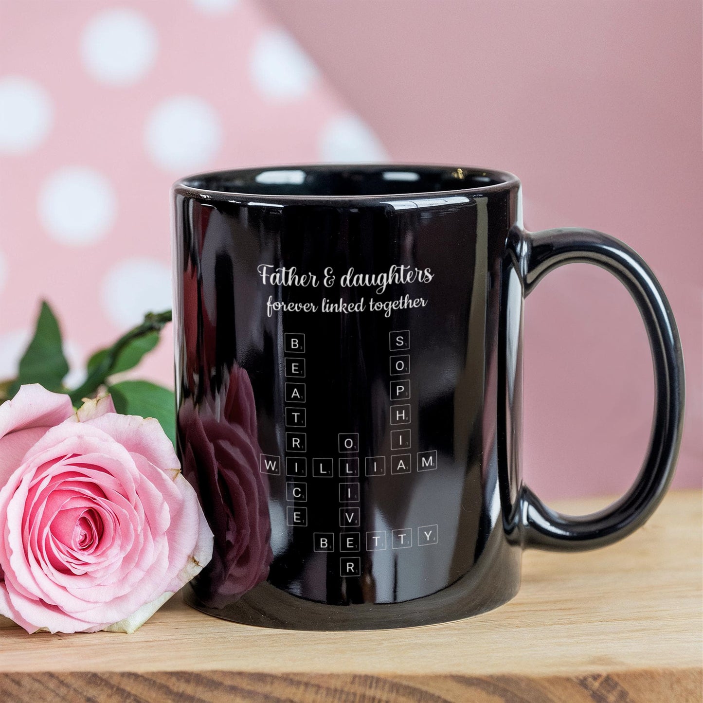 Father & Daughters Crossword Personalized Mug