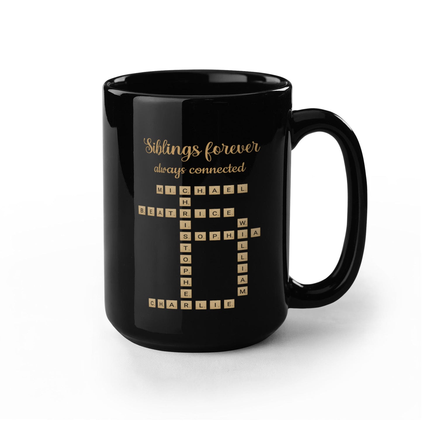 Siblings forever Crossword Personalized Mug