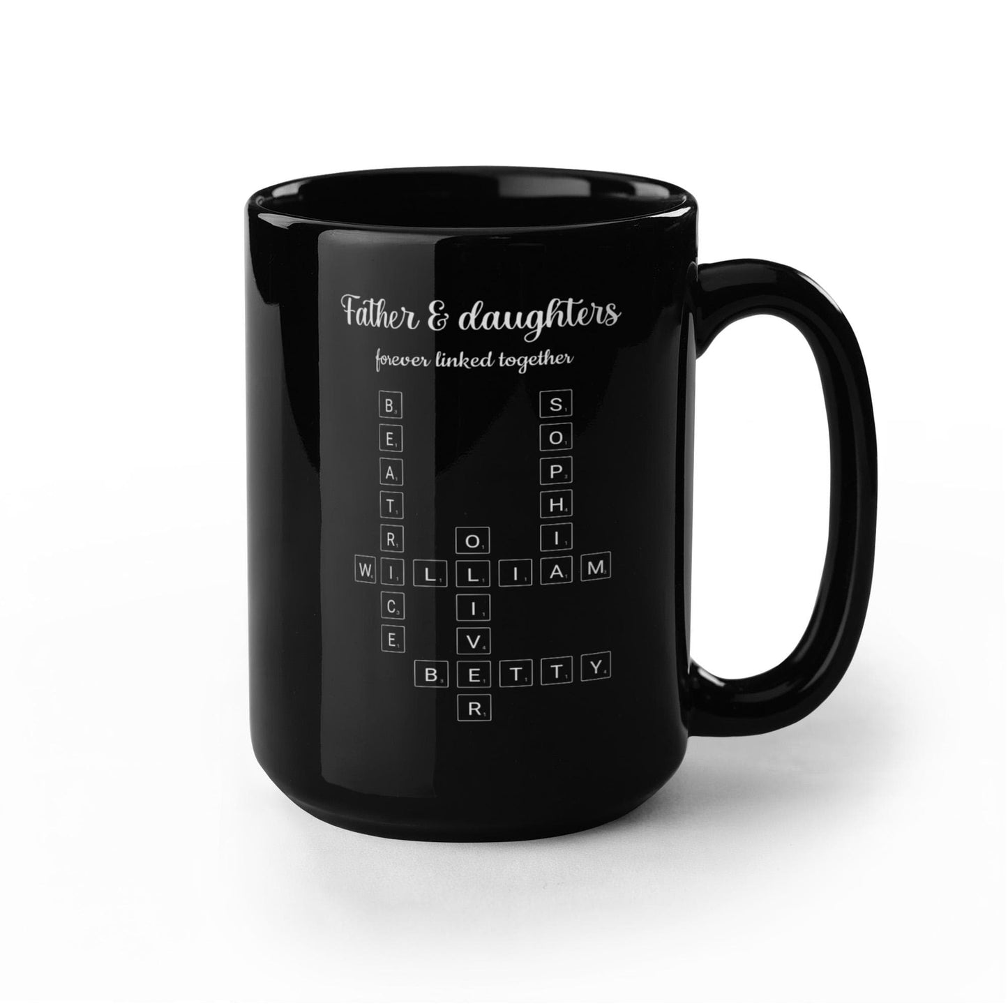 Father & Daughters Crossword Personalized Mug