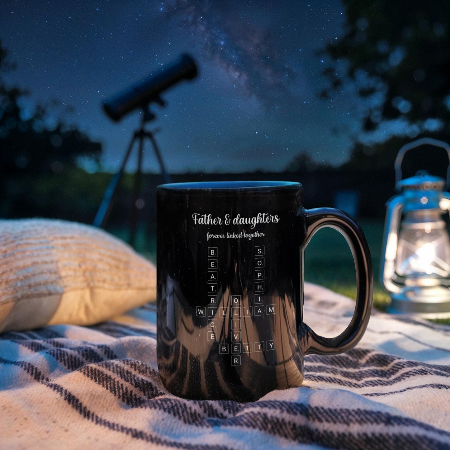 Father & Daughters Crossword Personalized Mug