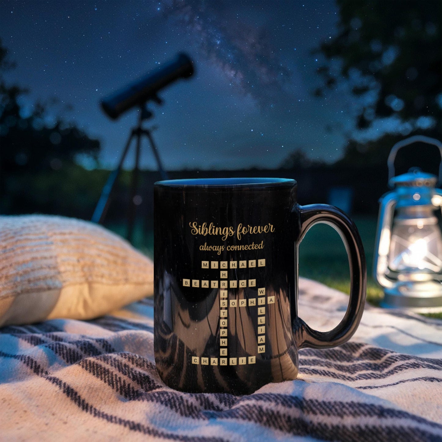 Siblings forever Crossword Personalized Mug