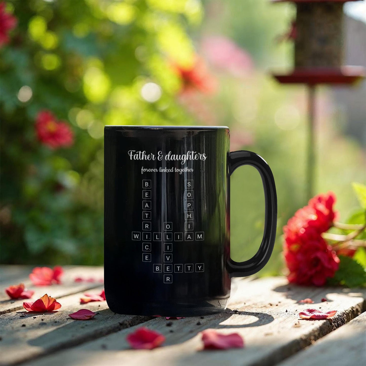 Father & Daughters Crossword Personalized Mug