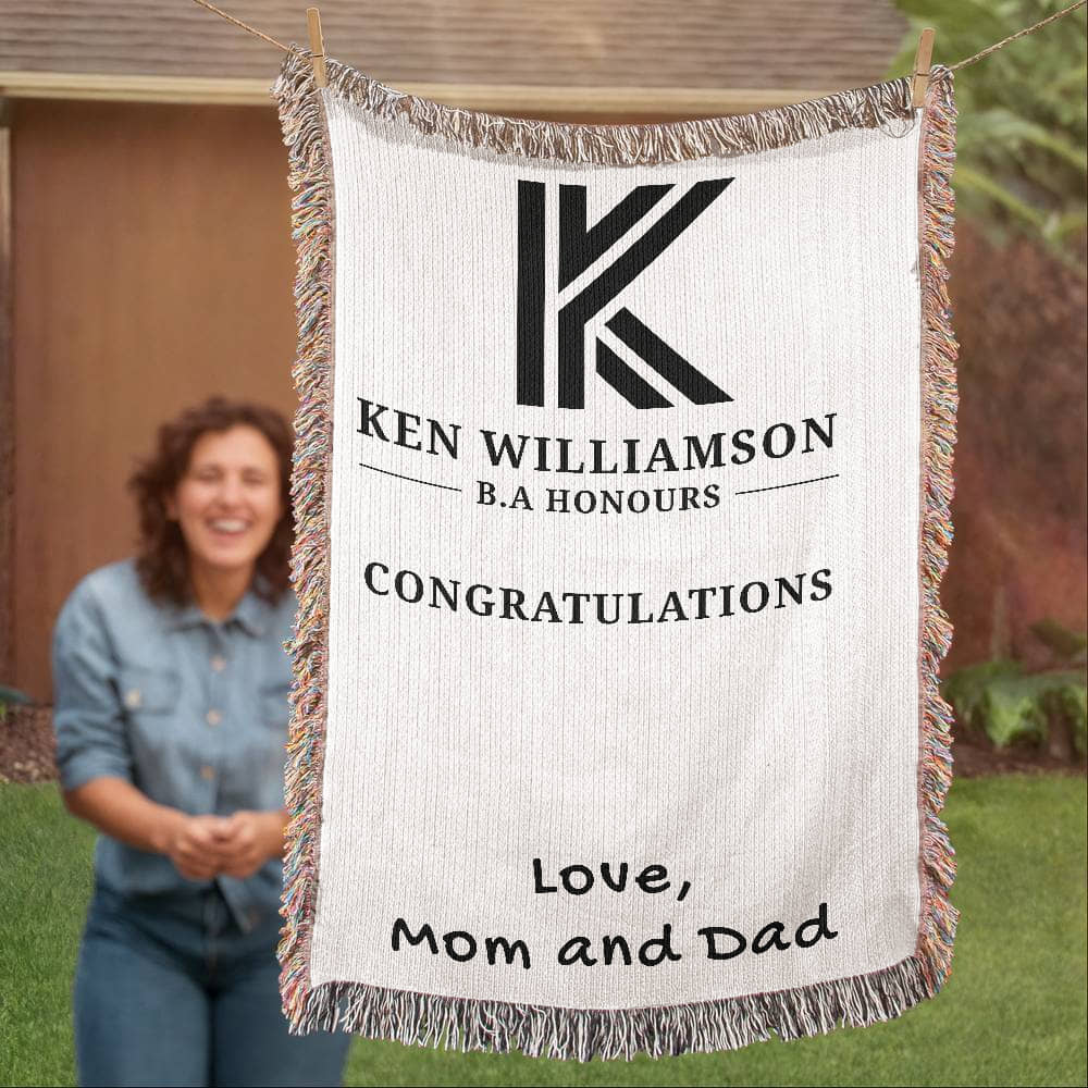 BA Honors Graduation Blanket, Gift from Mom, Dad, College Grad Gift, University Keepsake, Graduation Throw