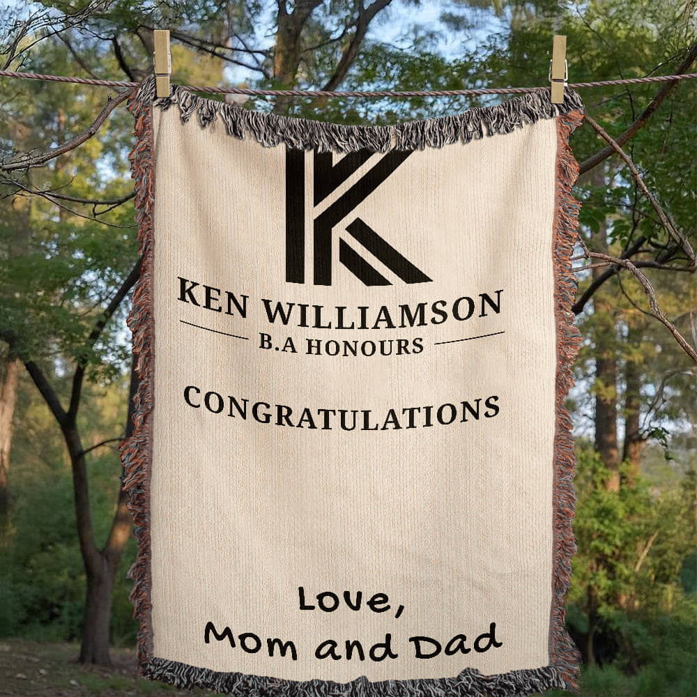 BA Honors Graduation Blanket, Gift from Mom, Dad, College Grad Gift, University Keepsake, Graduation Throw
