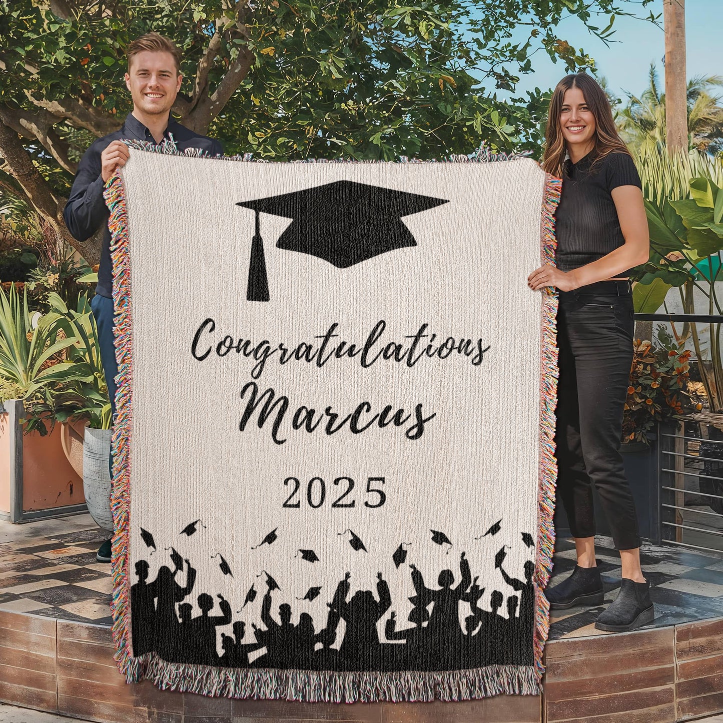 Class of 2024 Graduation Blanket, Personalized Blanket, Senior Graduation Gift, Custom Text Graduation Blanket Gift,2024 High School Grad