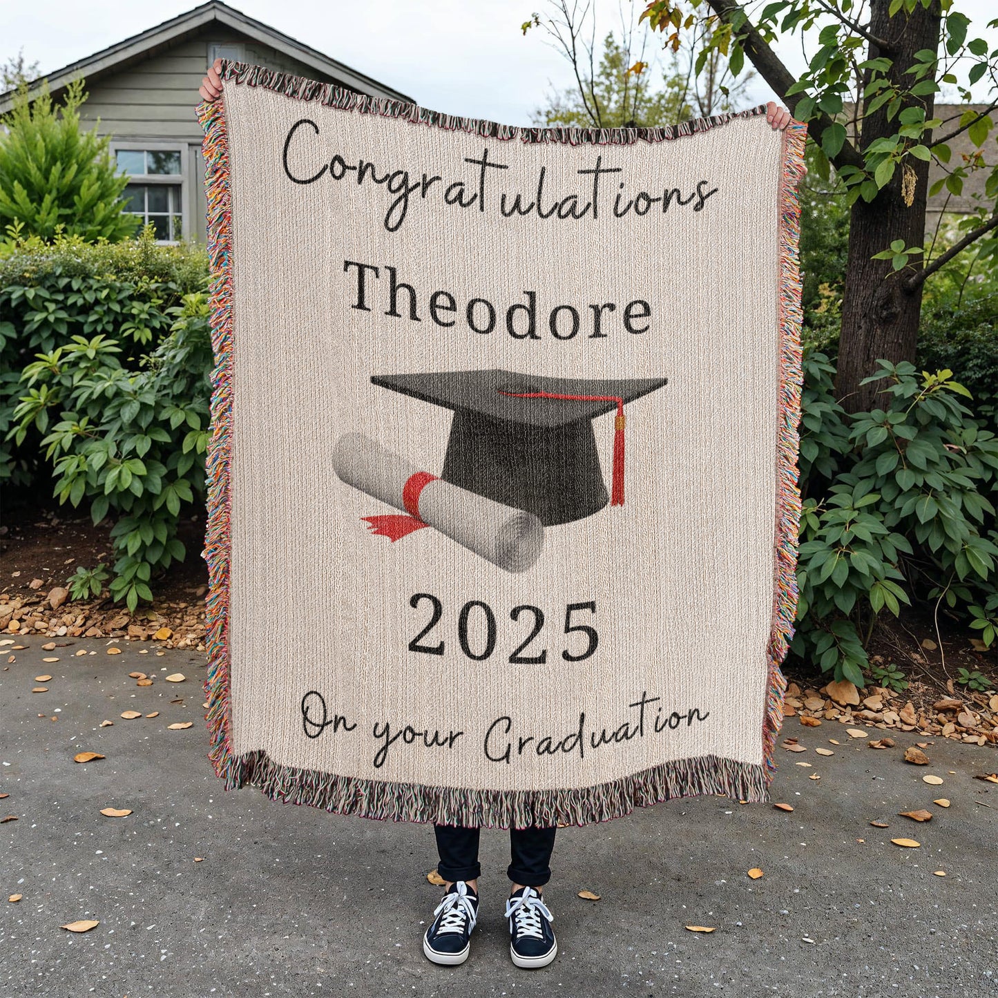 Graduation blanket 2025, Personalized gift, Grad throw, College graduation present, Unique 2025 class gift