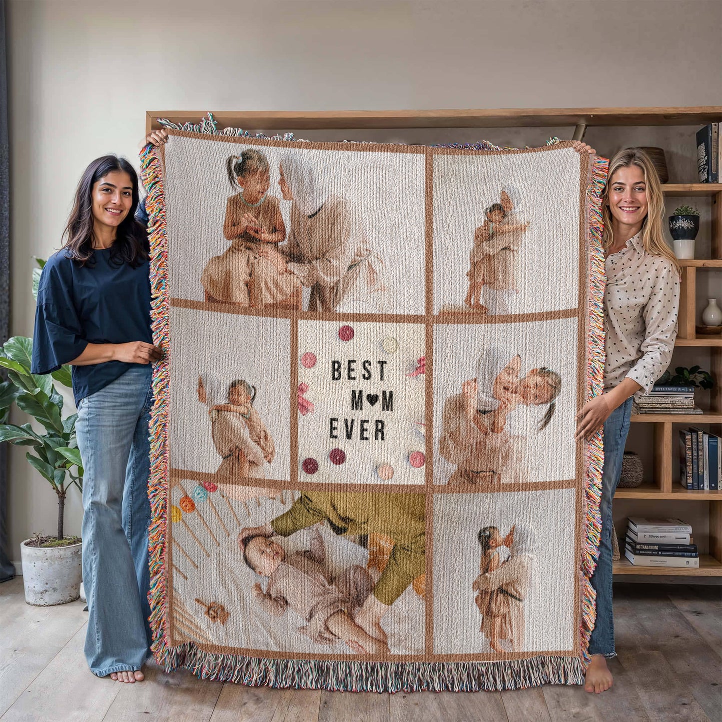 Personalized Mother Blankets, Best Mom Ever, Custom Photo Blanket, Unique Gift Ideas for Mothers Day Birthday and Anniversary, Family Gift