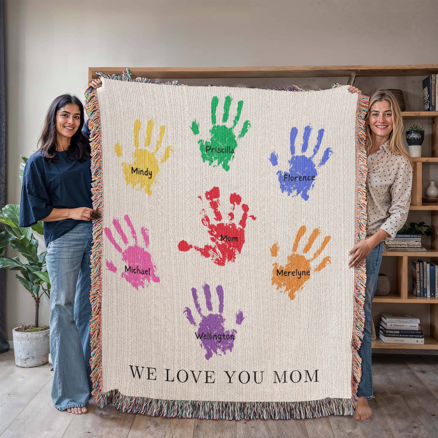 Christmas Blanket Mom Blanket Gift For Mom From Kids First Mother's Day Gift We Love You Mom Personalized Blanket from Kids We Love You
