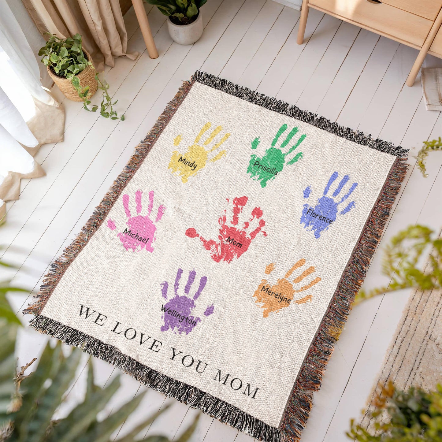 Christmas Blanket Mom Blanket Gift For Mom From Kids First Mother's Day Gift We Love You Mom Personalized Blanket from Kids We Love You