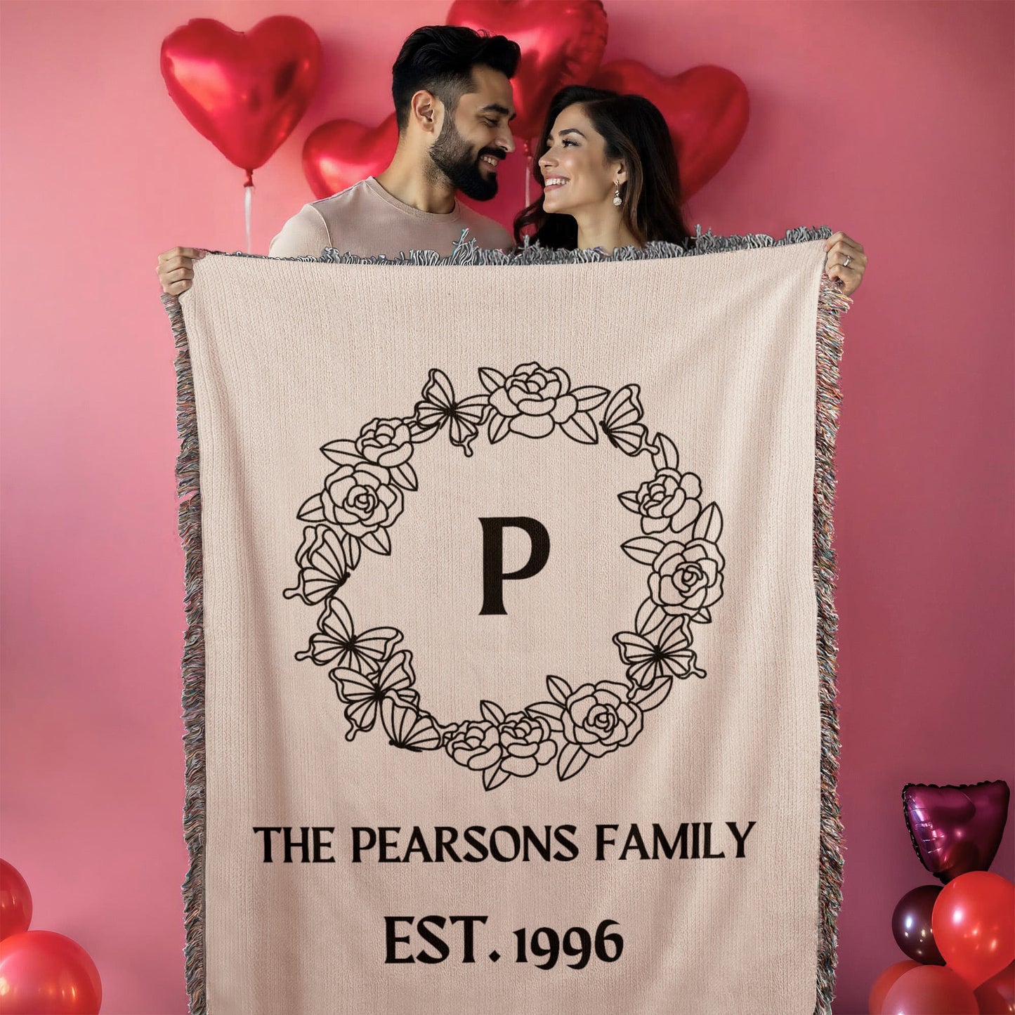 Custom Family Woven Blanket Heirloom Blanket, 10th Anniversary Personalized Tapestry Throw Wedding Anniversary Gift, Newlywed Blanket