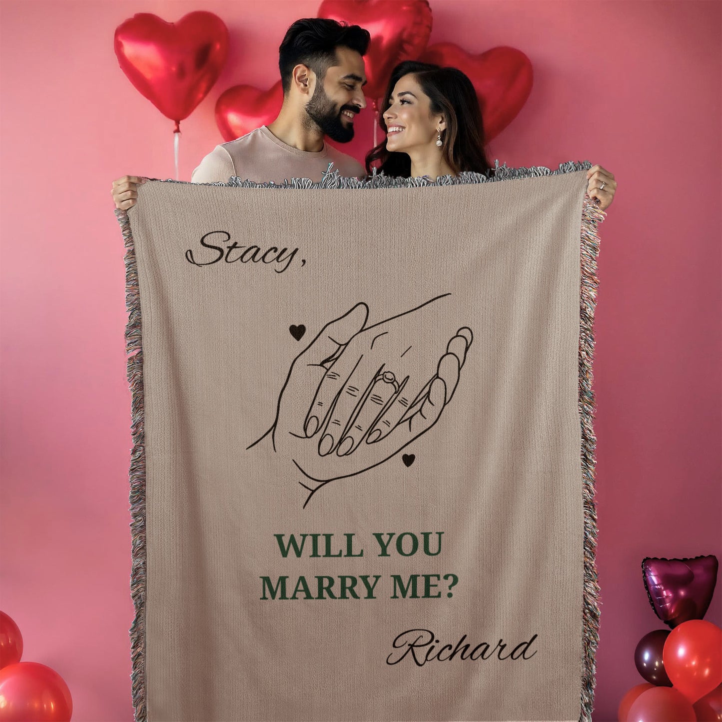 Customized Couple Throw, Personalised Couples Anniversary Blanket, Valentine's Day Gift for Her Him, Romantic Gift Blanket