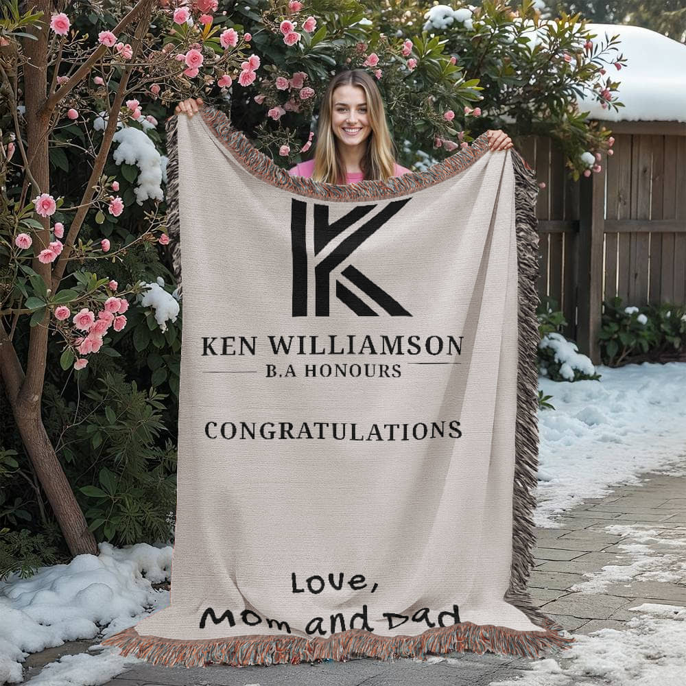 BA Honors Graduation Blanket, Gift from Mom, Dad, College Grad Gift, University Keepsake, Graduation Throw
