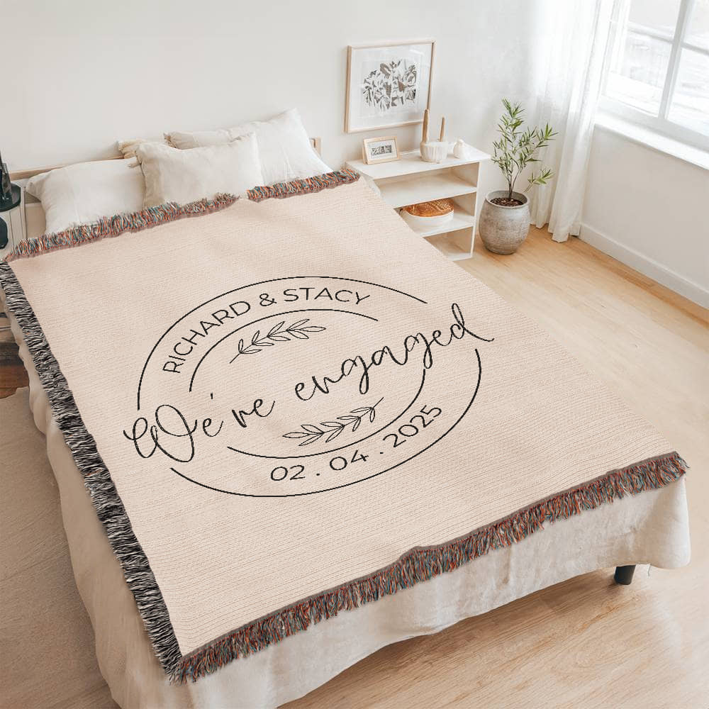 Unique Wedding Gift, Personalized White Blanket, Couple's Last Name Blanket, Anniversary Keepsake for Bride and Groom