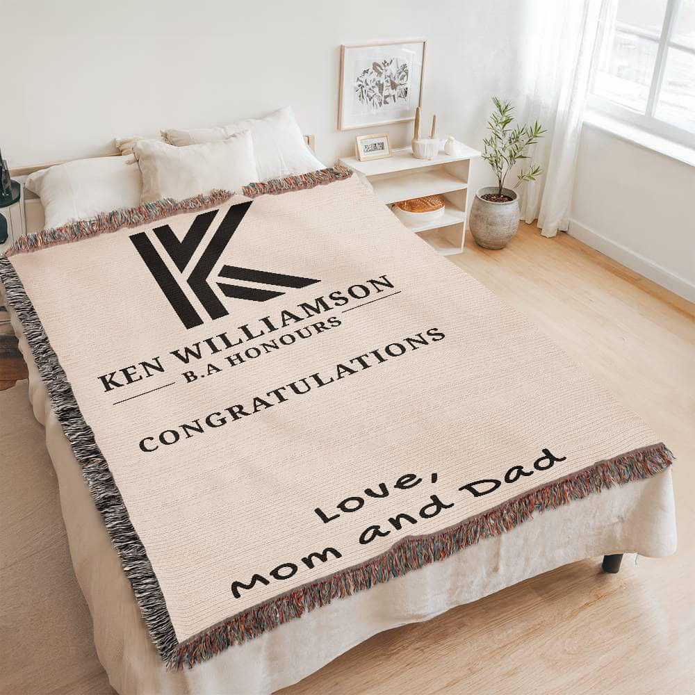BA Honors Graduation Blanket, Gift from Mom, Dad, College Grad Gift, University Keepsake, Graduation Throw