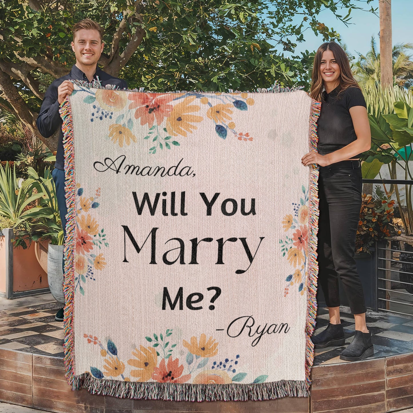 Customized Proposal Blanket, Personalized Engagement Gift, Wedding Blanket, Sentimental Gift, Romantic Gesture, Customized Blanket Gift