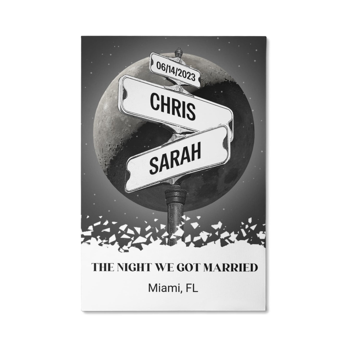 The Night we got married Couples Gift Canvas