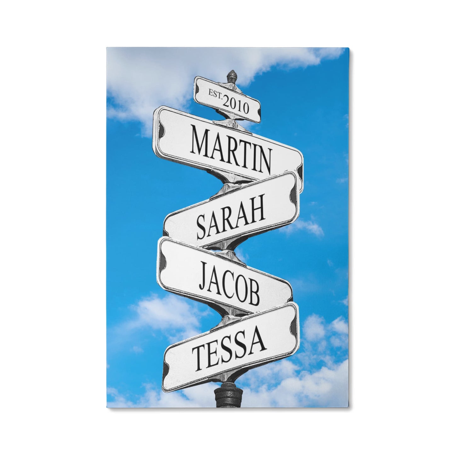 Personalized Family Names Sign, Multi Names Canvas Wall Art, Custom Street Sign Gift, Premium Wall Decor, Family Gift Idea