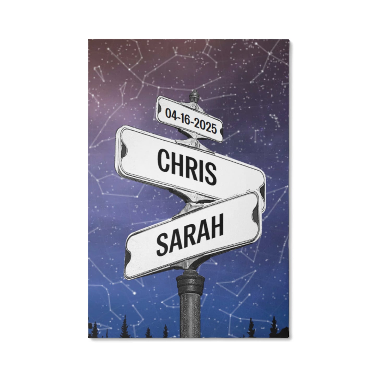 Custom Street sign Star Map Poster, Couple Anniversary Gift