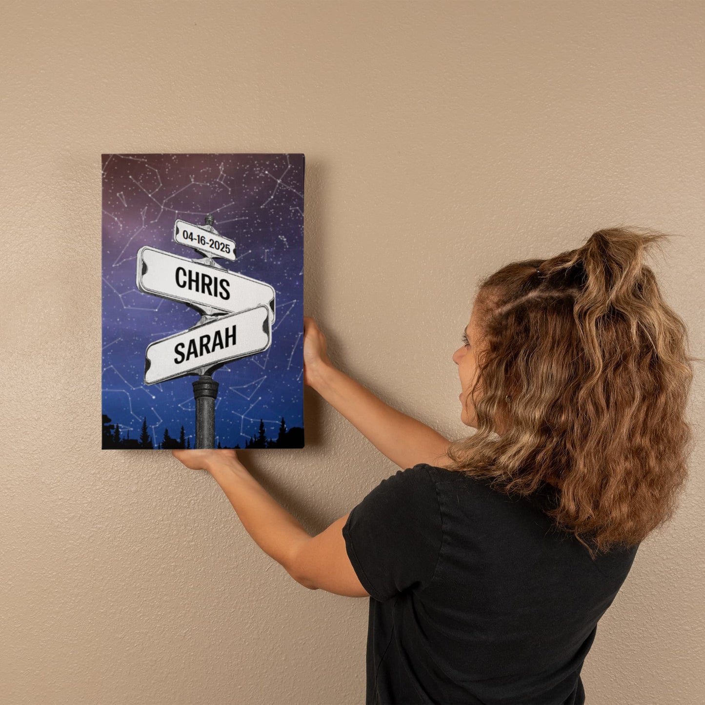 Custom Street sign Star Map Poster, Couple Anniversary Gift