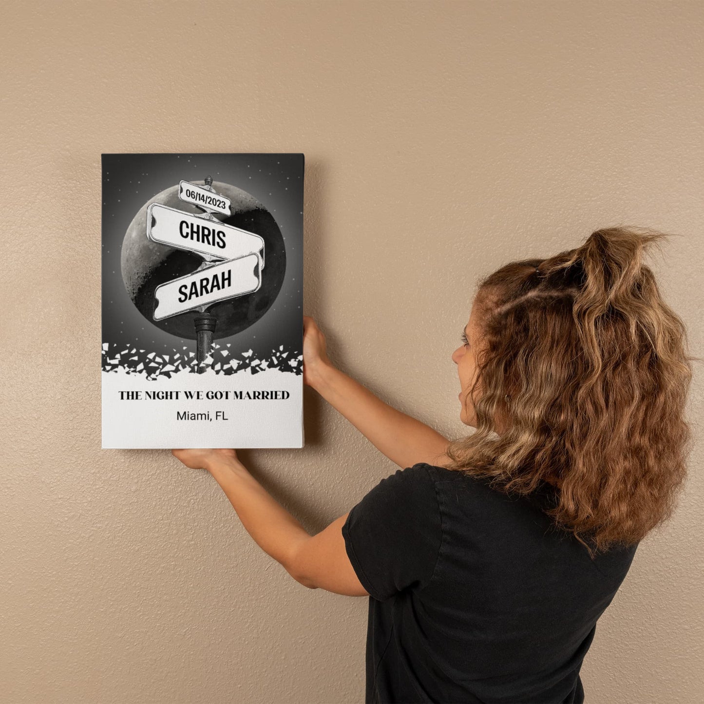 The Night we got married Couples Gift Canvas