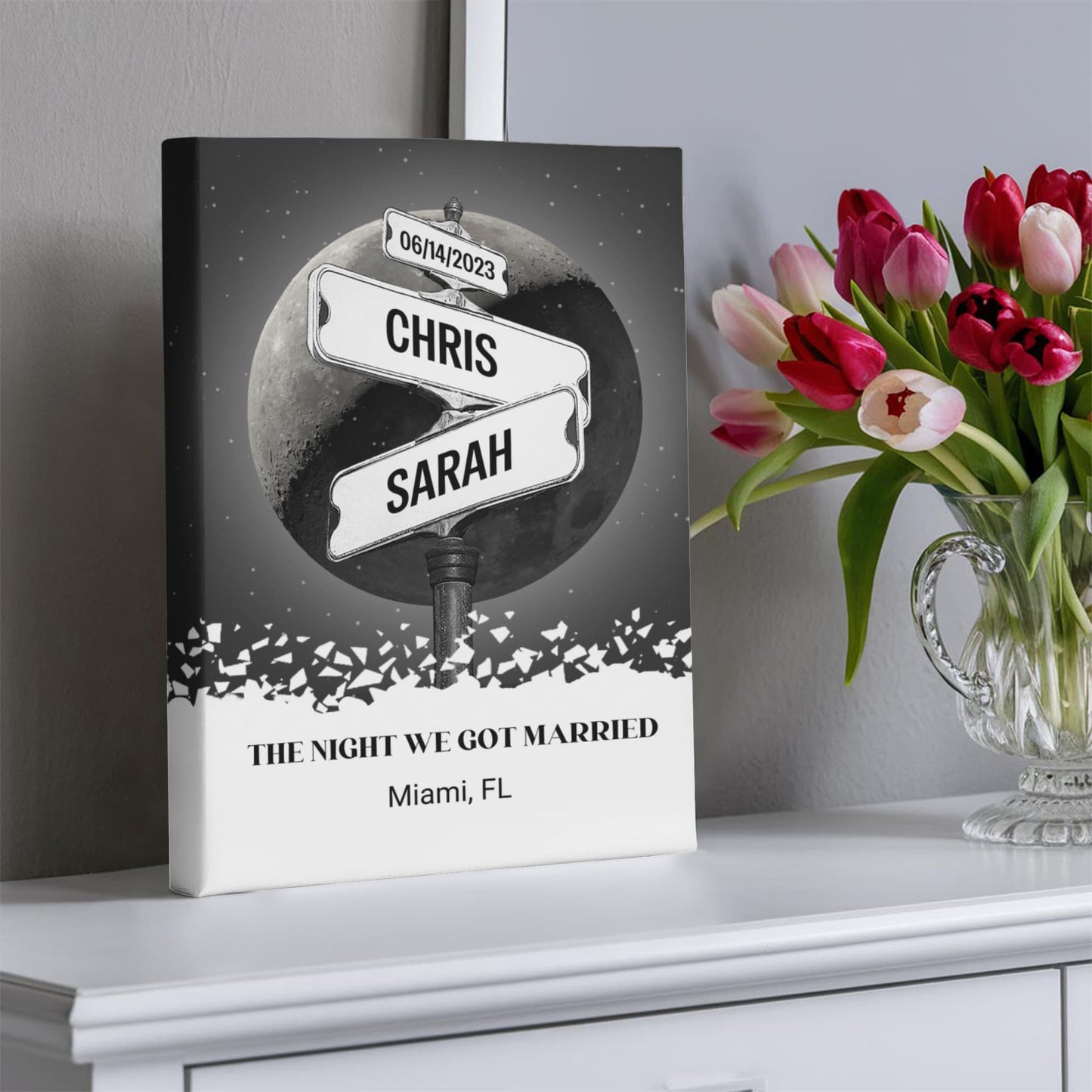 The Night we got married Couples Gift Canvas