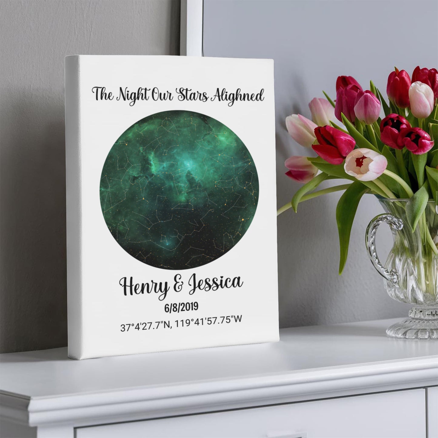 The Night Our Stars Aligned Couples Gift Canvas