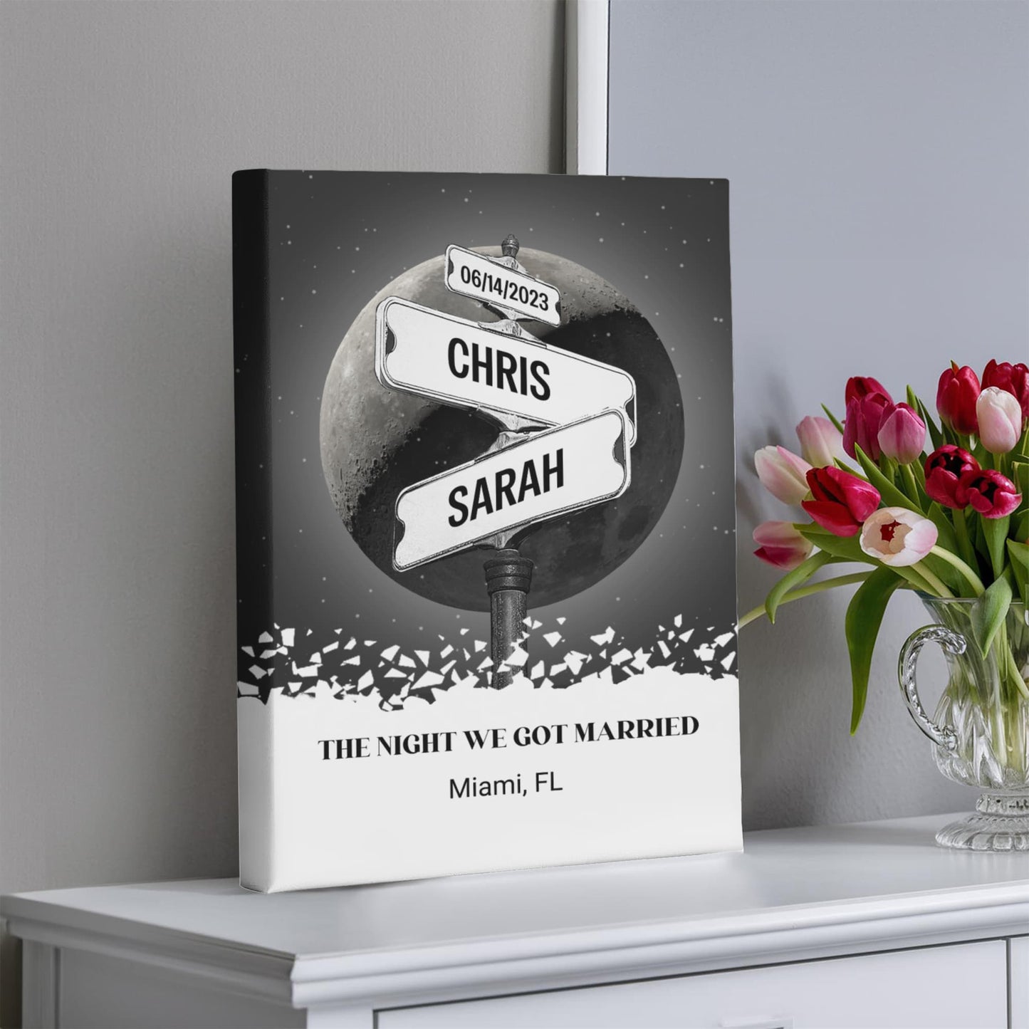The Night we got married Couples Gift Canvas
