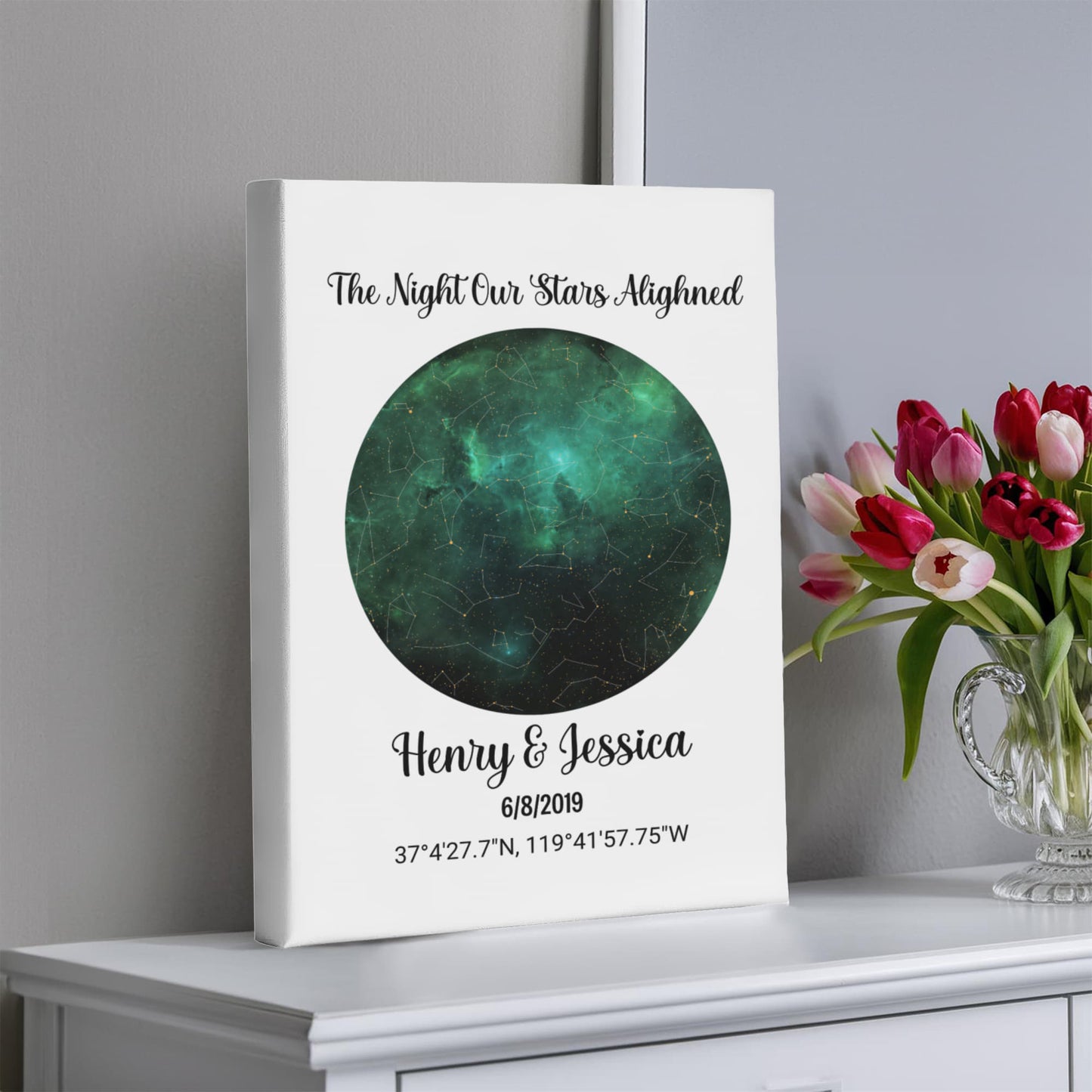 The Night Our Stars Aligned Couples Gift Canvas
